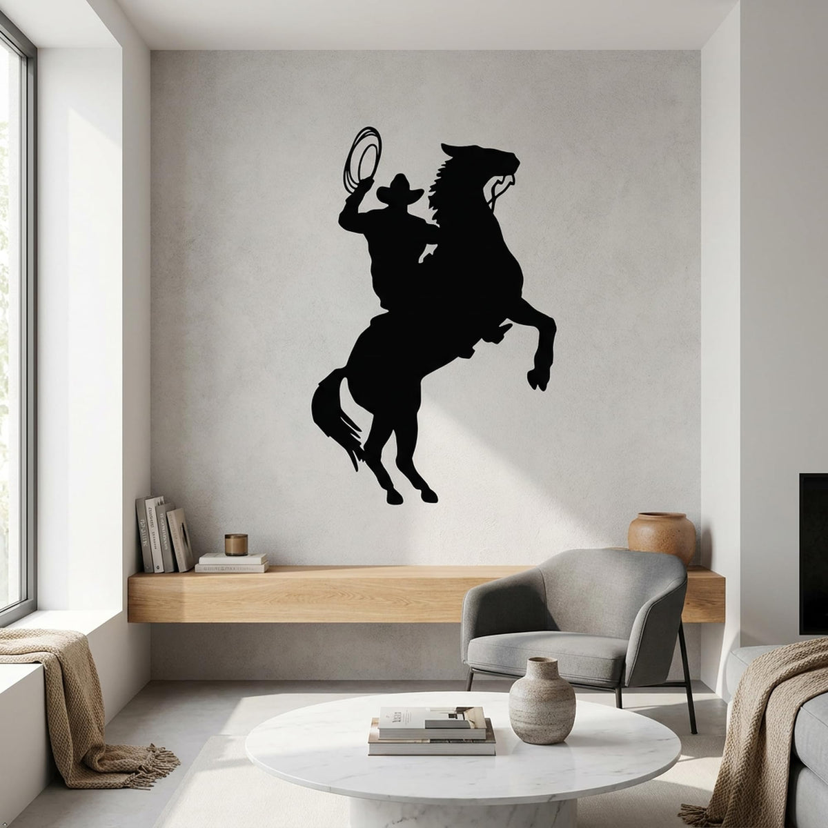 Picniva Horse Rider Type 25 Removable Vinyl Wall Decal - Color: horse rider type25