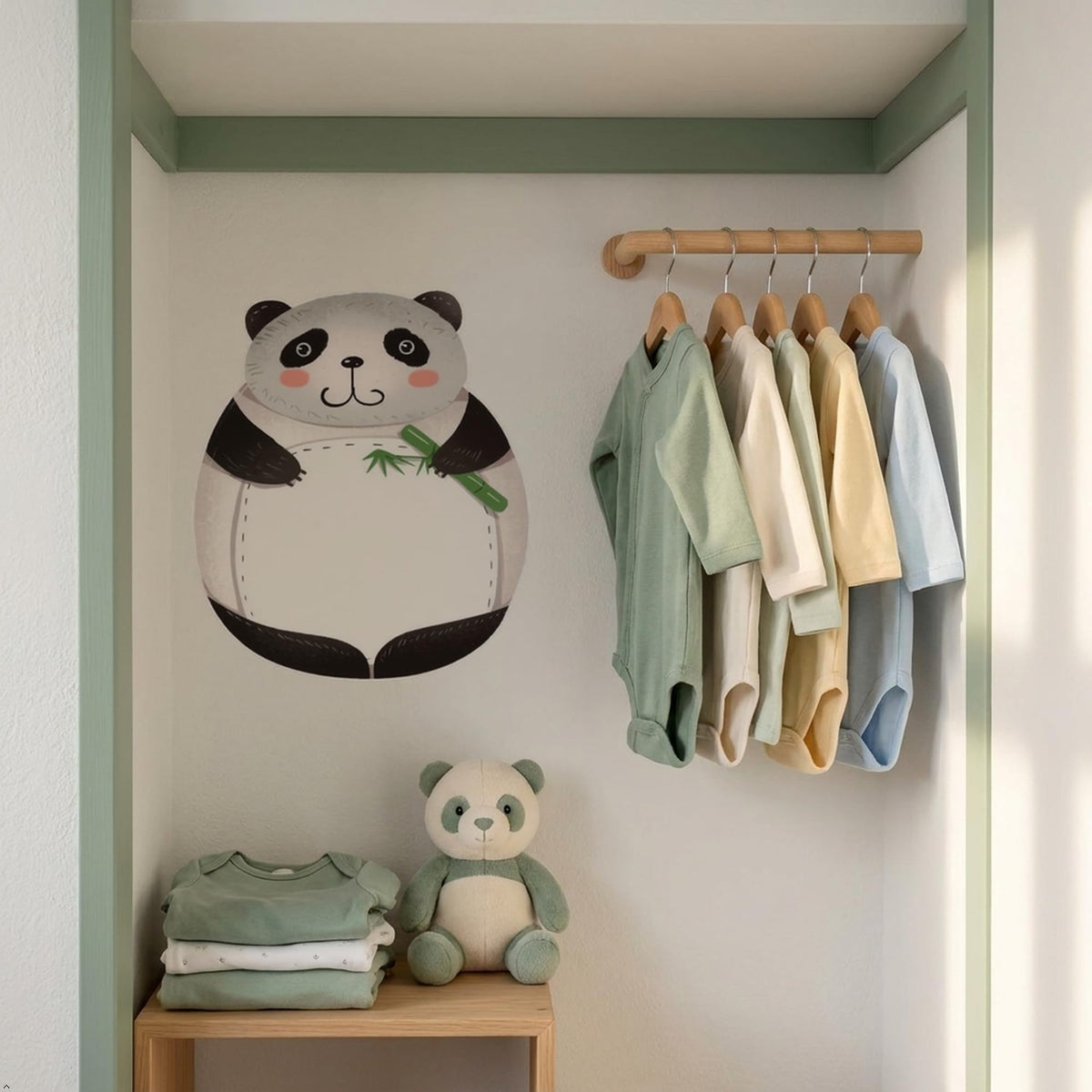 Picniva 22" Panda Wall Decal Peel and Stick Baby Nursery Decor