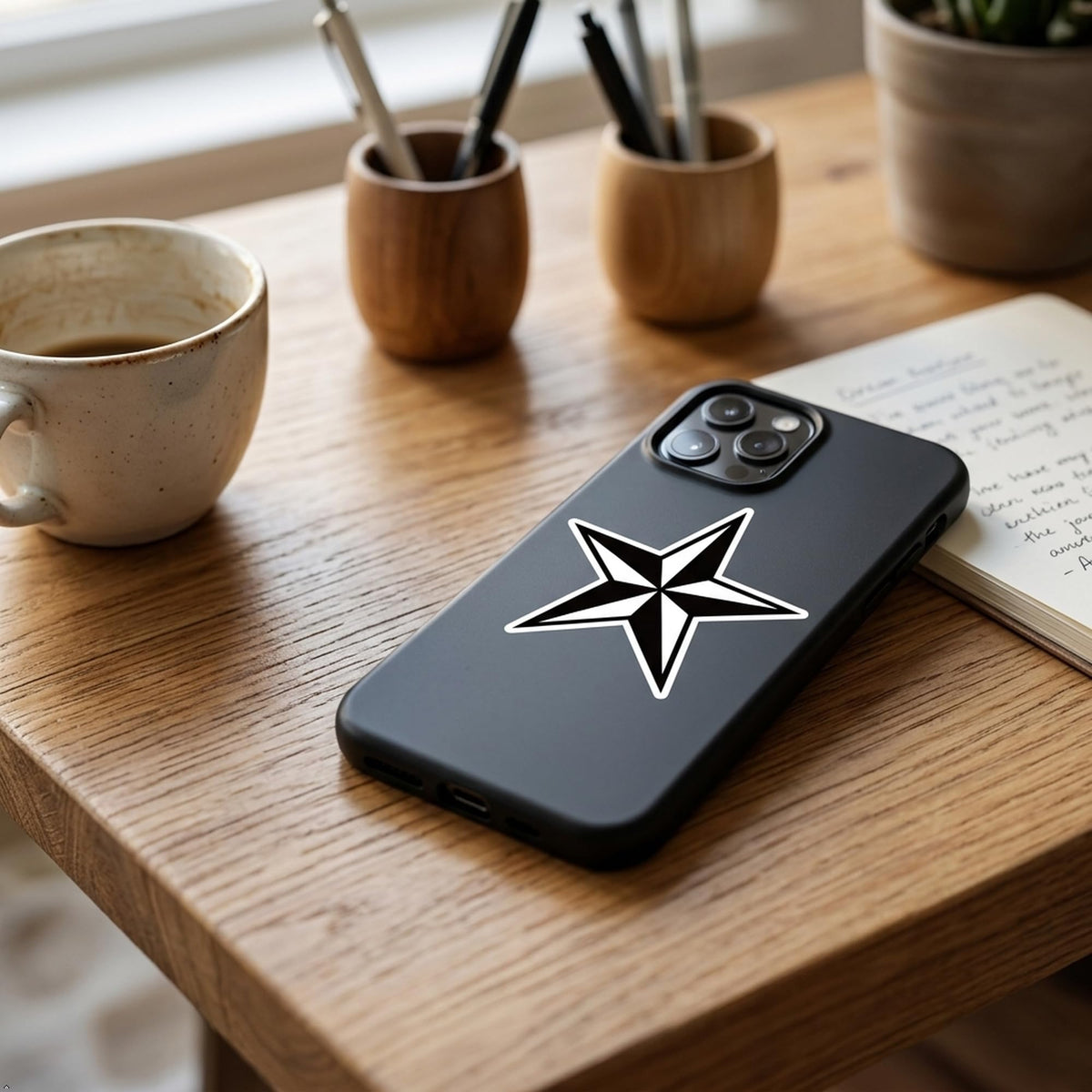 Decaltor Nautical Star 5 in Vinyl Decal for Laptop Bumper Wall