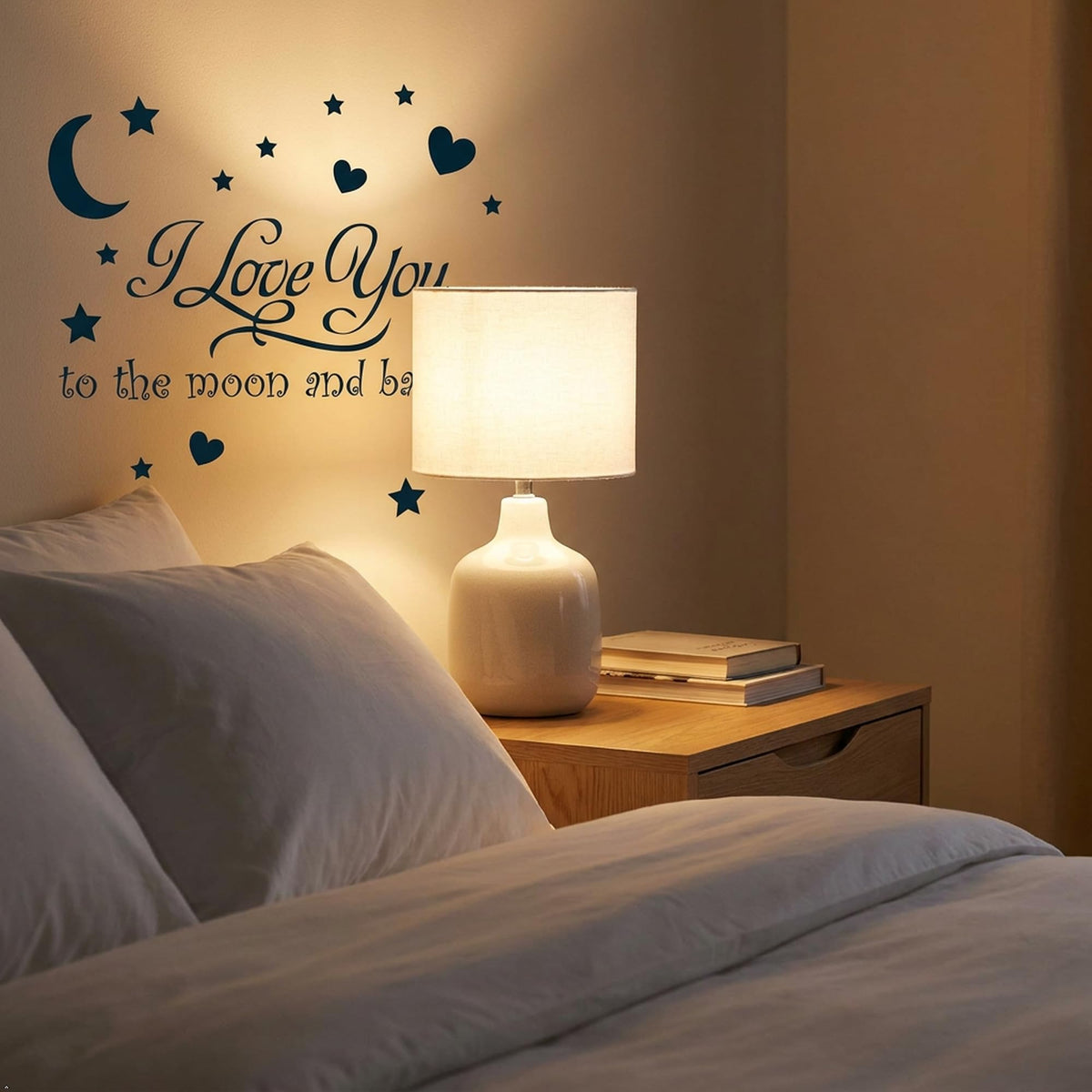 Decaltor Moon and Back Quote Vinyl Wall Decal, Home Decor