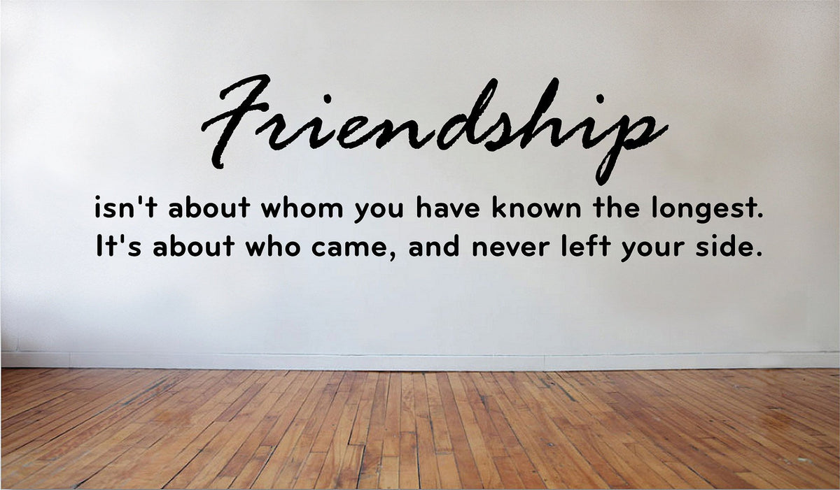 Picniva Matte Black Friendship Inspirational Quote Vinyl Wall Decal Decor