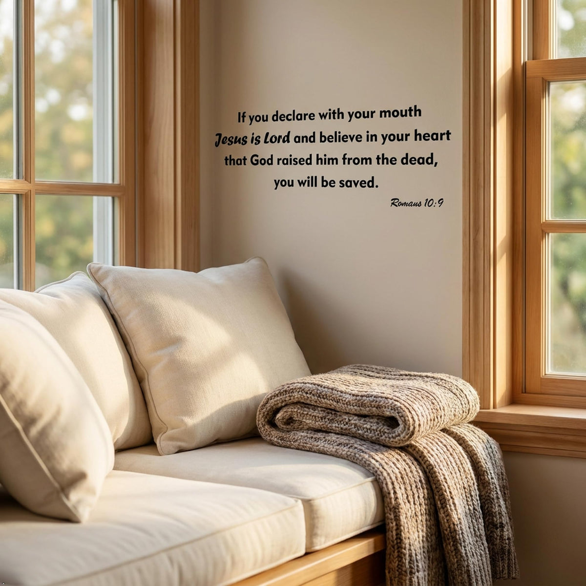 Picniva If You Declare with Your Mouth Jesus Vinyl Wall Decal (Black, 30''Width)