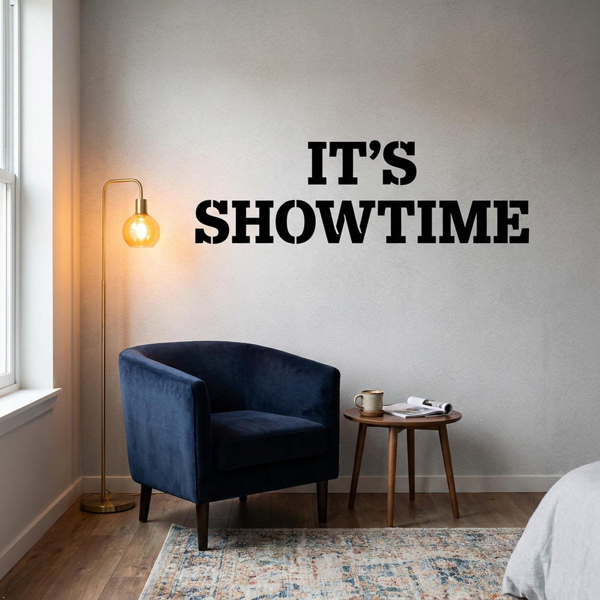 Picniva Its Showtime Vinyl Wall Decal Home Decor (Black, 30''Width)