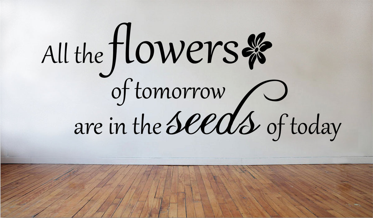 Picniva All the Flowers of Tomorrow Removable Vinyl Wall Decal, 22 x 10 in