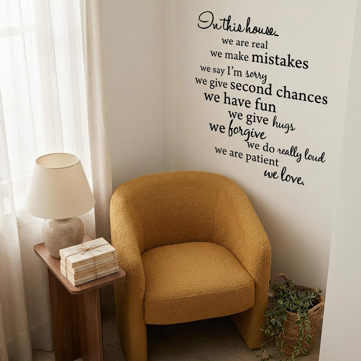 Picniva In This House Family Rules Vinyl Wall Art Decal Sticker Black