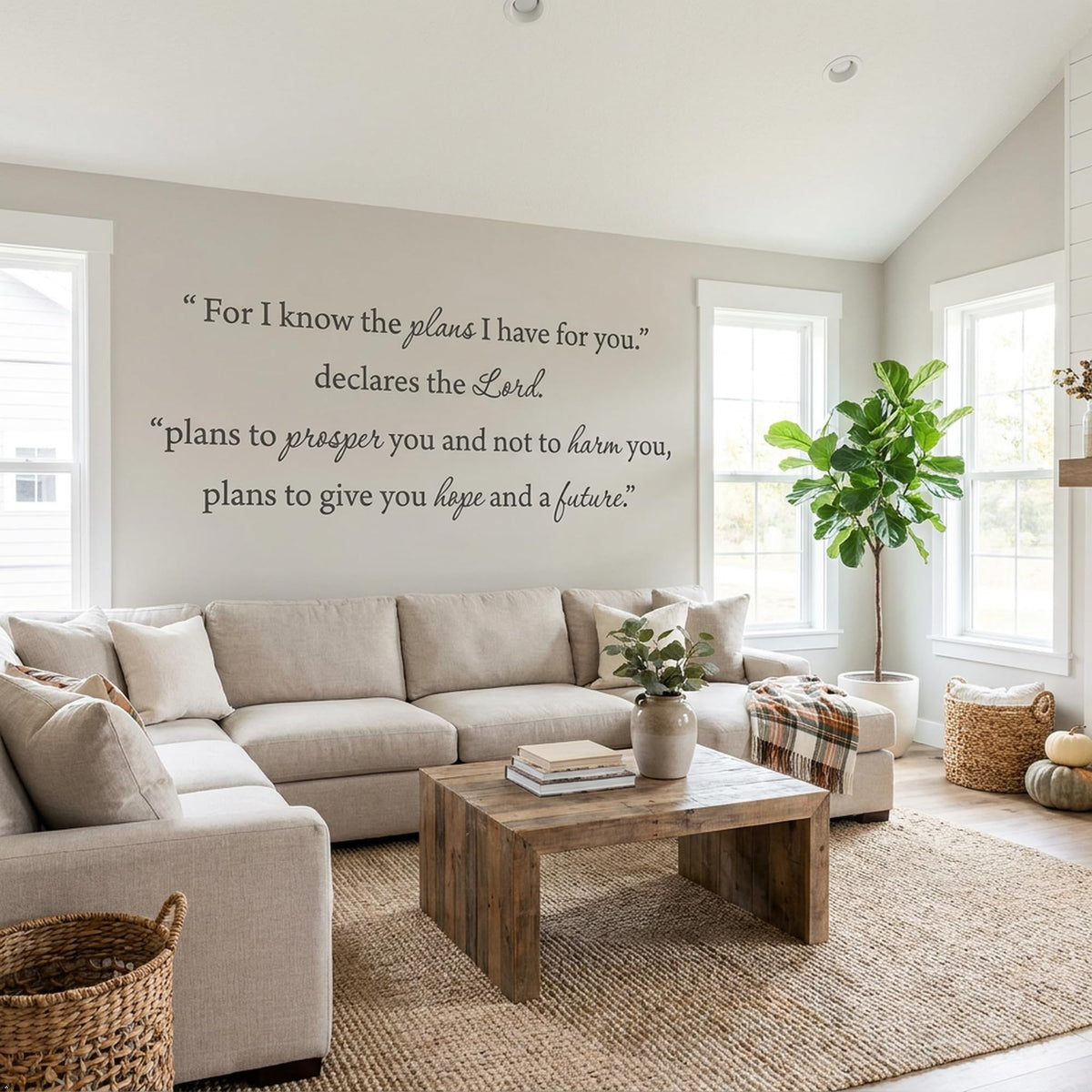 Picniva For I Know Jeremiah 29:11 Scripture Vinyl Wall Decal
