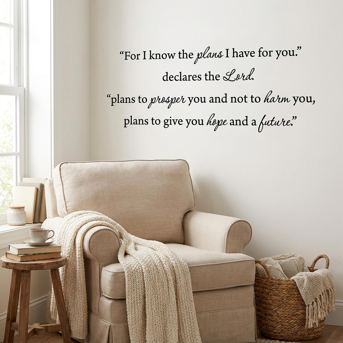 Picniva For I Know Jeremiah 29:11 Scripture Vinyl Wall Decal
