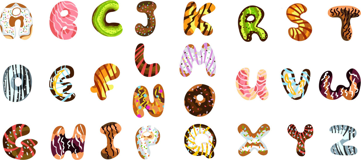 Picniva Alphabet ABC Doughnut Peel & Stick Nursery Wall Decals