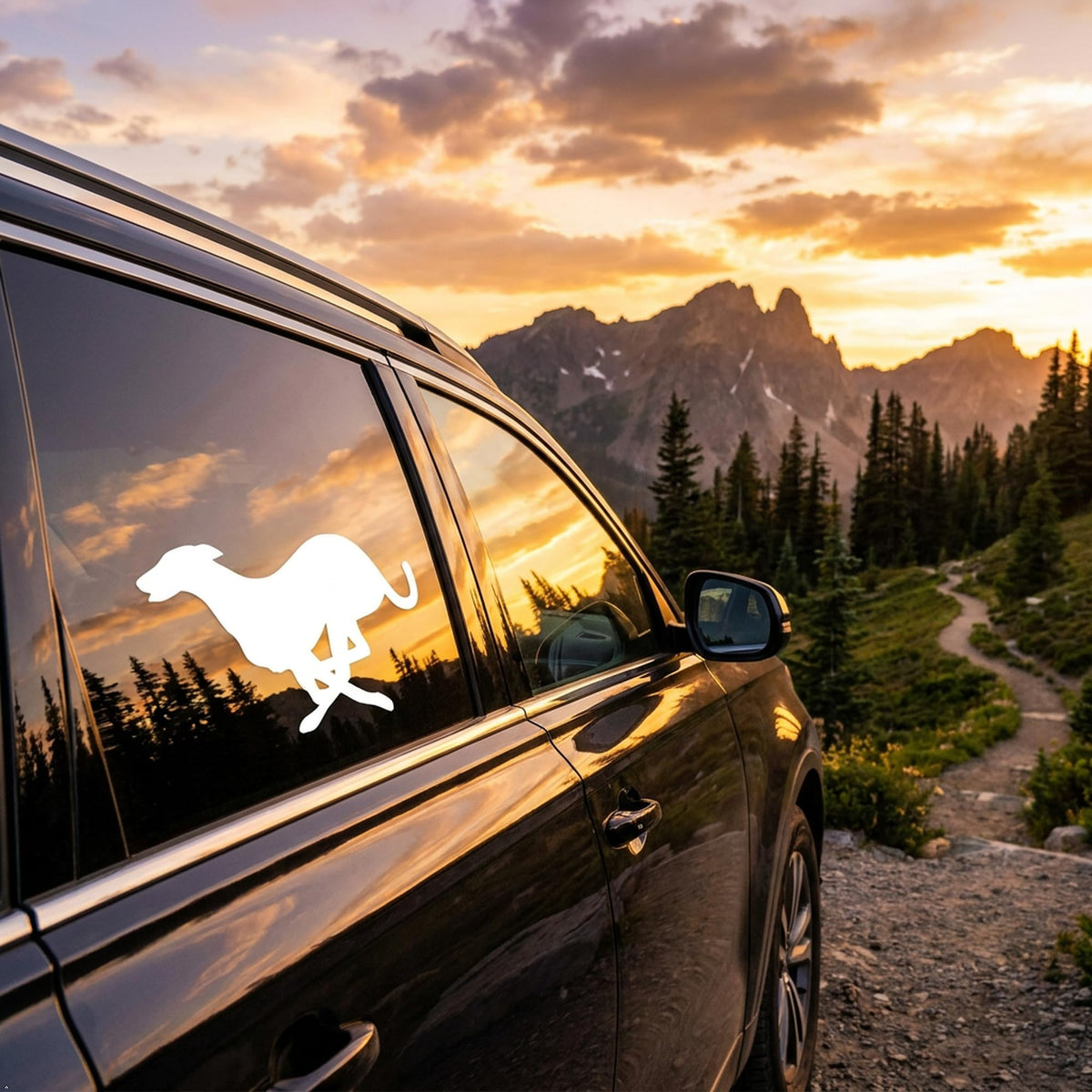 Decaltor Running Greyhound Vinyl Decal, Car Window Sticker