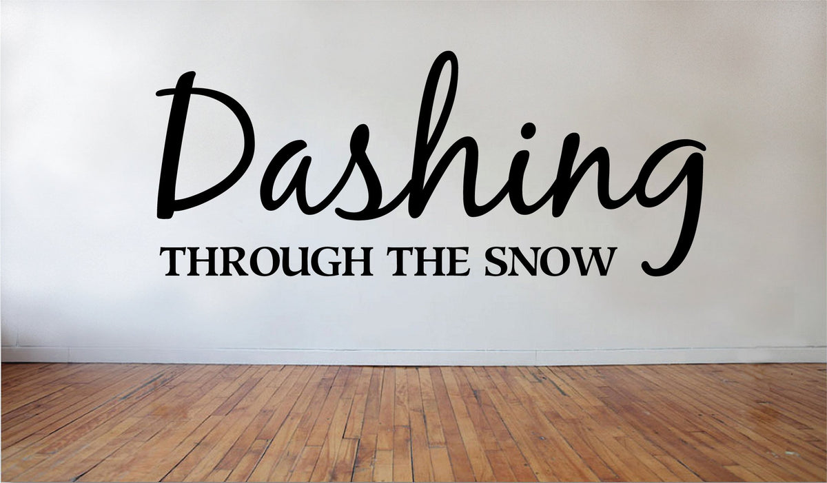 Picniva Matte Black Dashing Through the Snow Vinyl Wall Decal Christmas