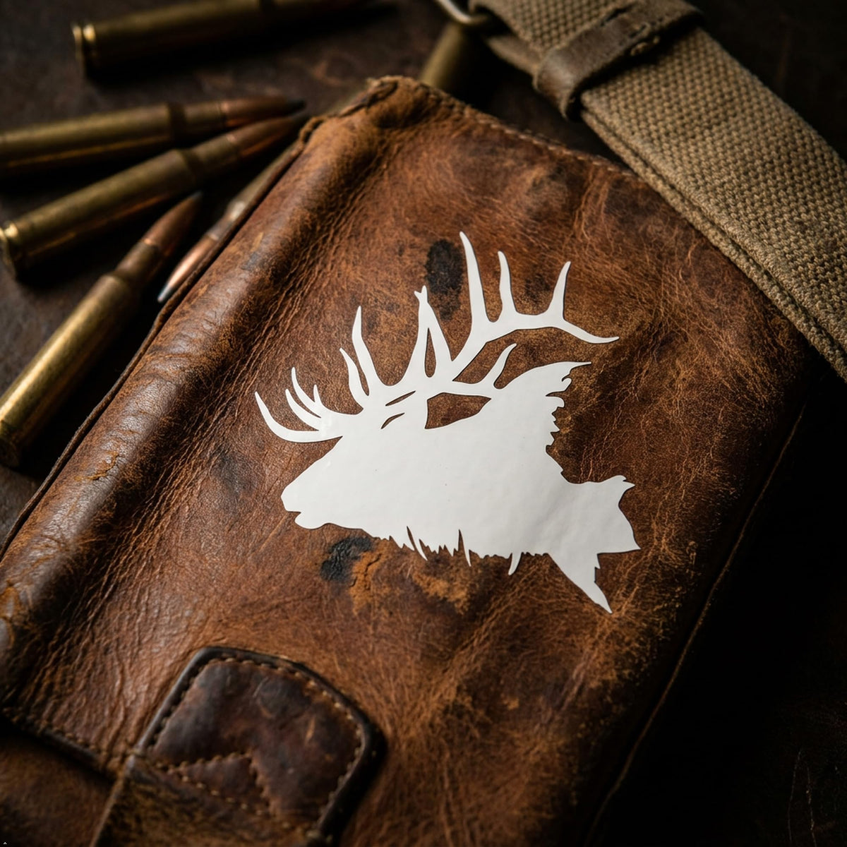 Picniva Elk Head Vinyl Decal Sticker - Waterproof Outdoor Animal Decor Graphic for Car Truck Window, Bumper, Laptop, and Glass - Premium Wildlife Nature Aesthetic (White, 3'') - Color: White - Size: 3''