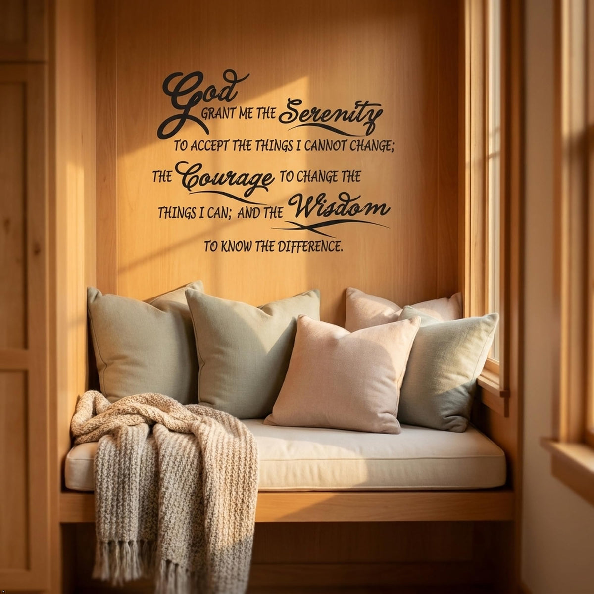 Serenity Prayer Wall Decal, Matte Black, 22.5 x 12 in