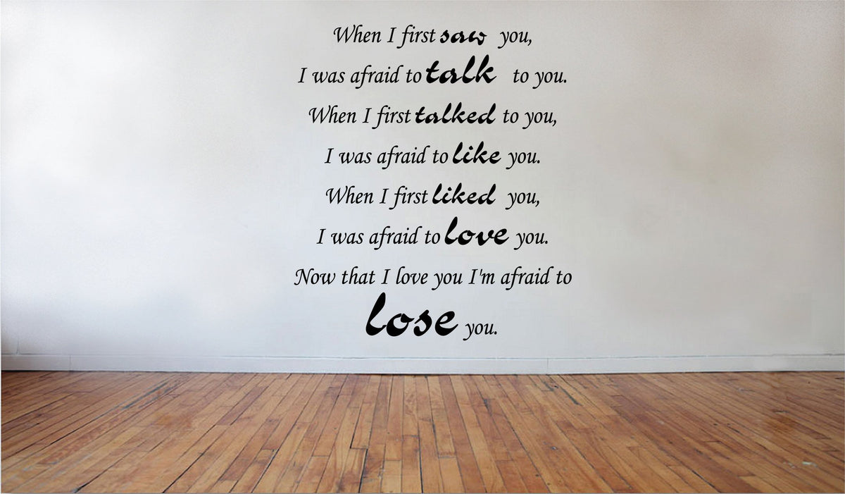 Picniva When I First Saw you Vinyl Wall Decal, 22x22 in