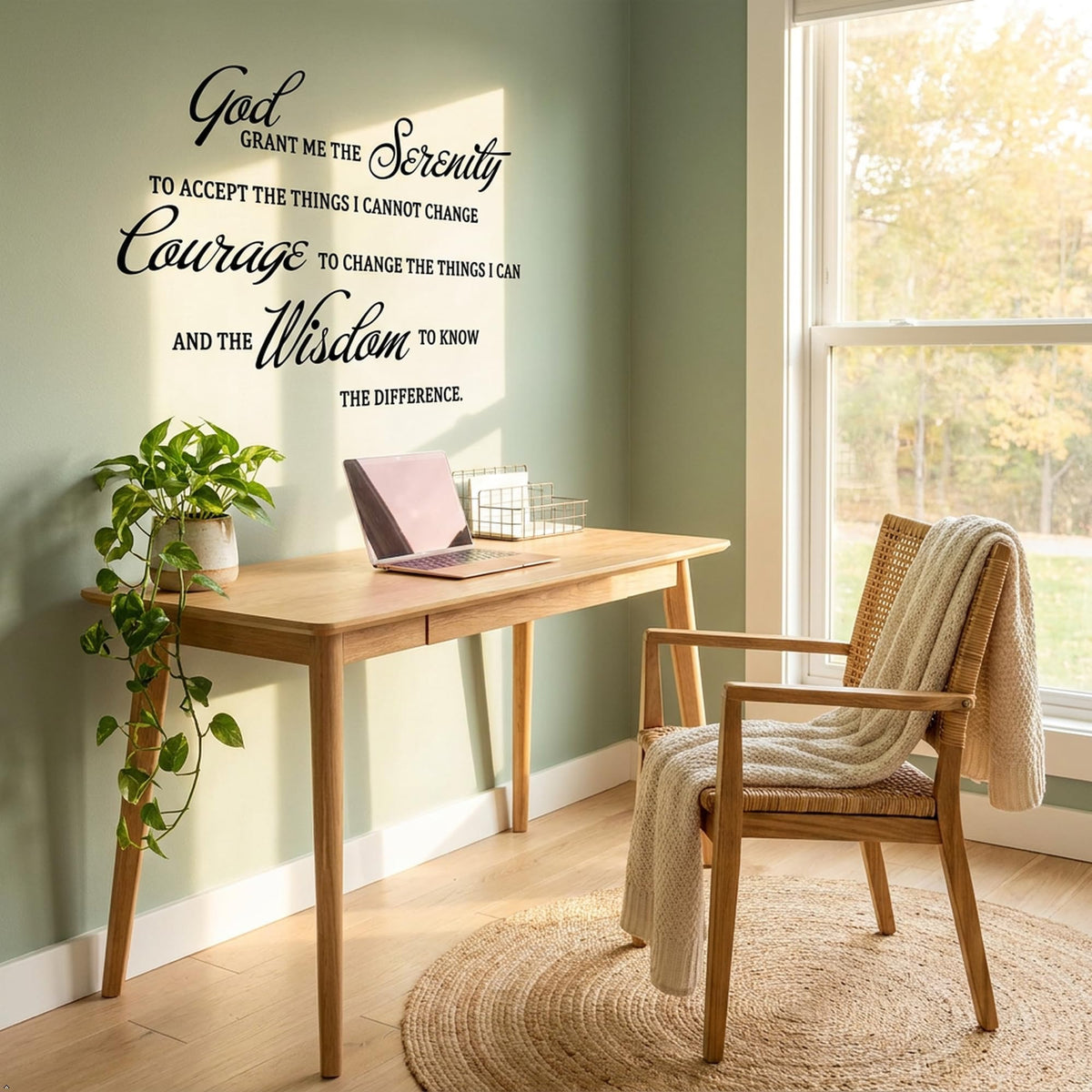 Picniva Serenity Prayer Vinyl Lettering Wall Decal, Black, 15 x 22 inches