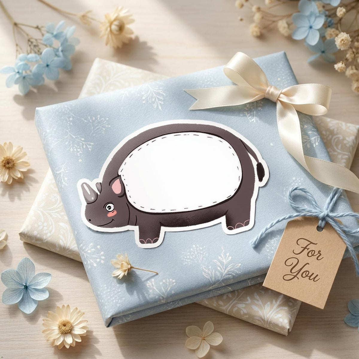 Picniva 22" Rhino Wall Decal - Safari Animal Nursery Decor