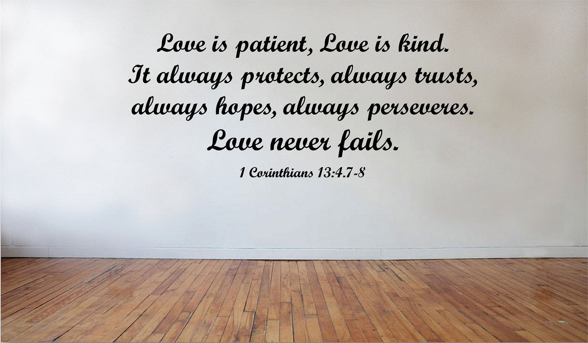 Picniva Matte Black Love is Patient Vinyl Wall Decal Family Decor