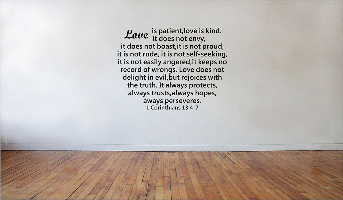 Picniva Matte Black Love is Patient Kind Vinyl Wall Decal Family Decor