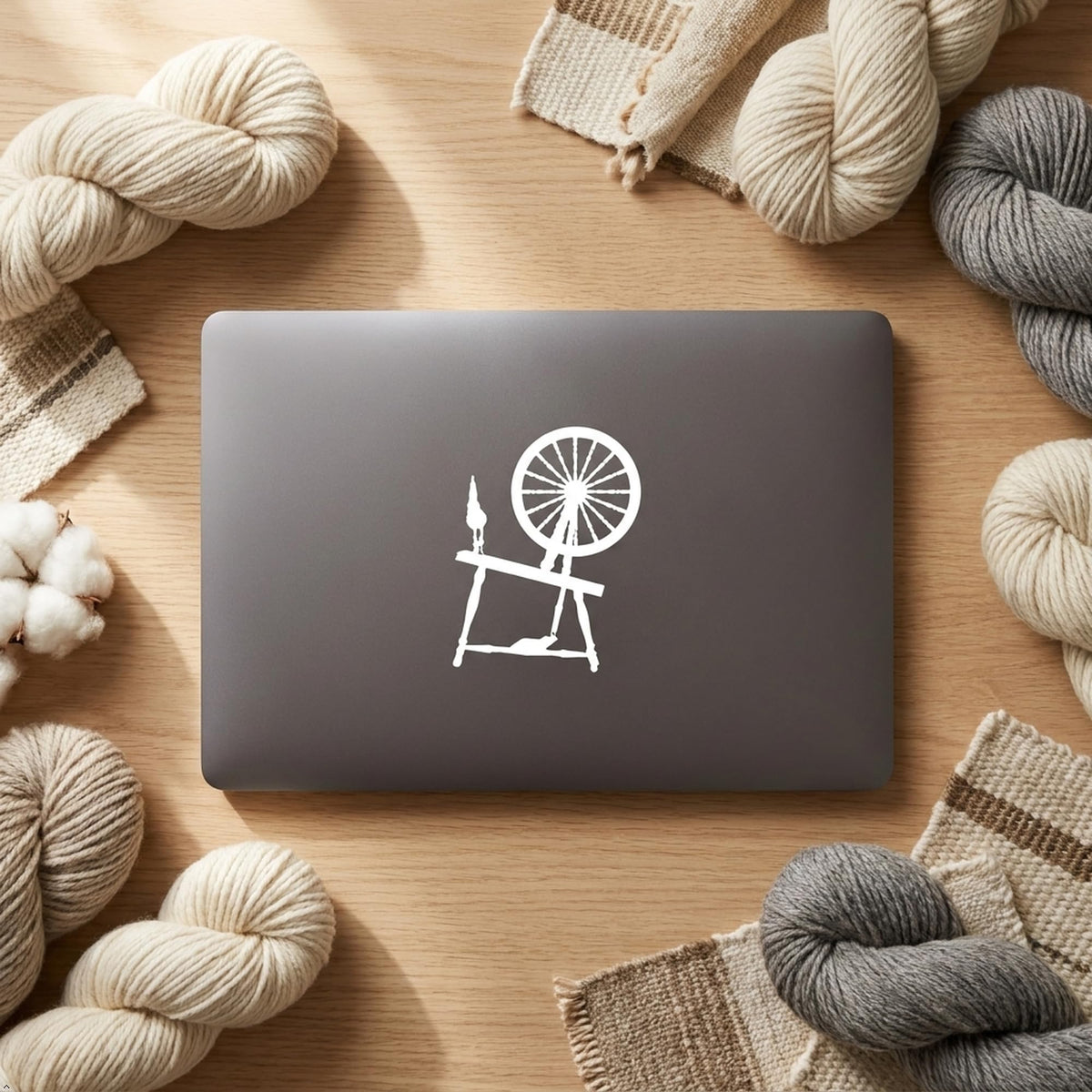 Picniva Spinning Wheel Vinyl Decal Sticker for Car, Truck & Laptop (Black, 5 Inches) - Color: Black - Size: 5 Inches