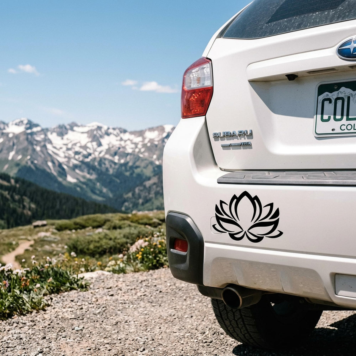 Decaltor Lotus Flower #3 5 in Vinyl Decal Laptop Bumper Wall