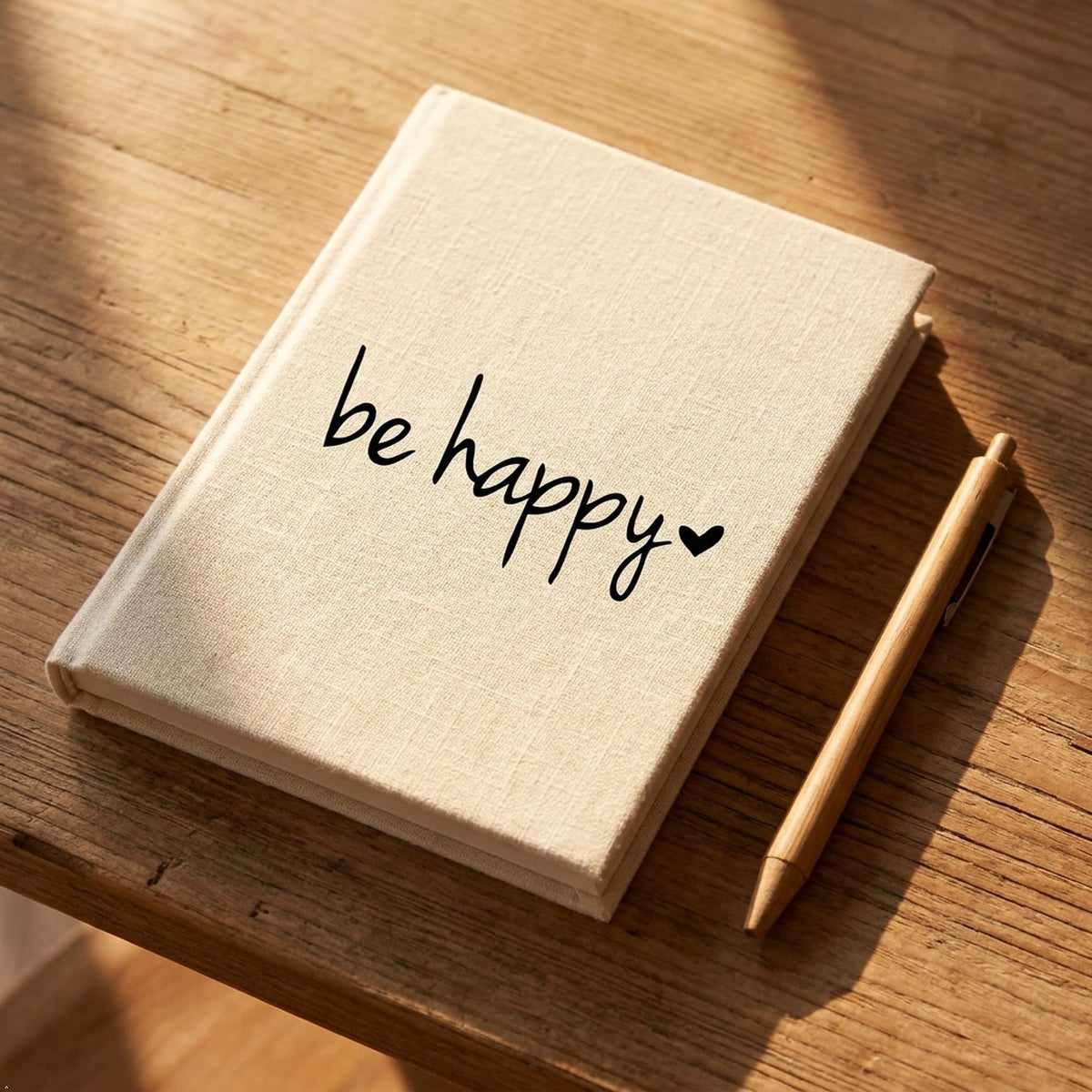 Decaltor Be Happy Script Vinyl Decal, 6 in