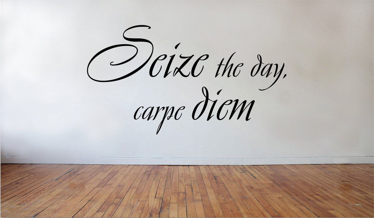 Picniva Seize the Day, Carpe Diem Removable Vinyl Wall Decal, 22 x 12 in