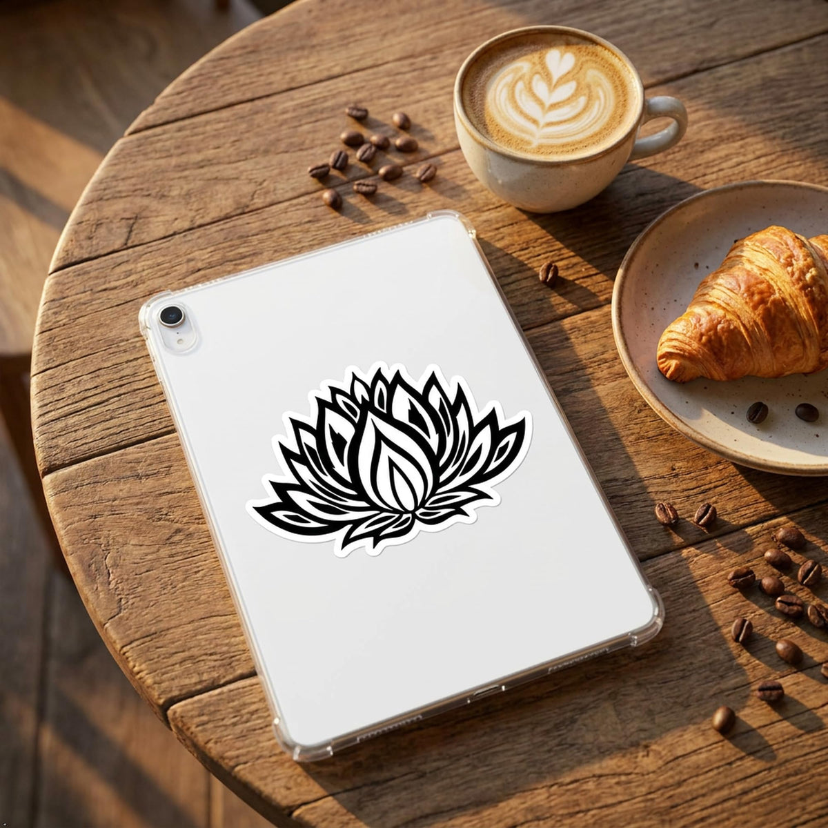 Decaltor Lotus Flower #3 5 in Vinyl Decal Laptop Bumper Wall