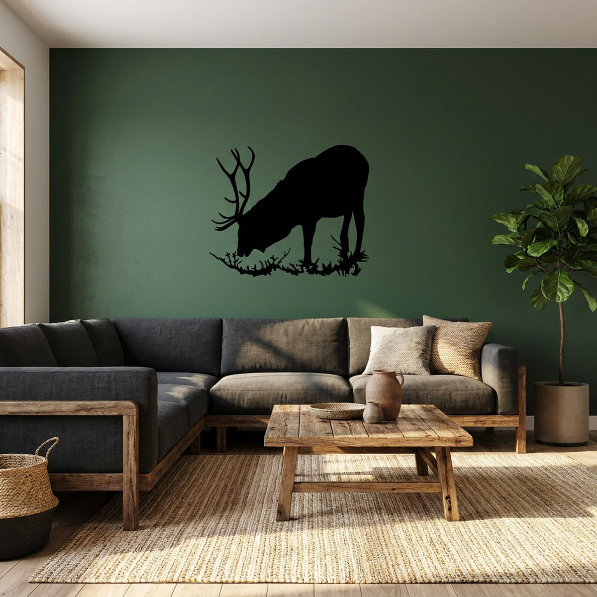 Picniva Elk Bull Style 5 Removable Vinyl Wall Decal