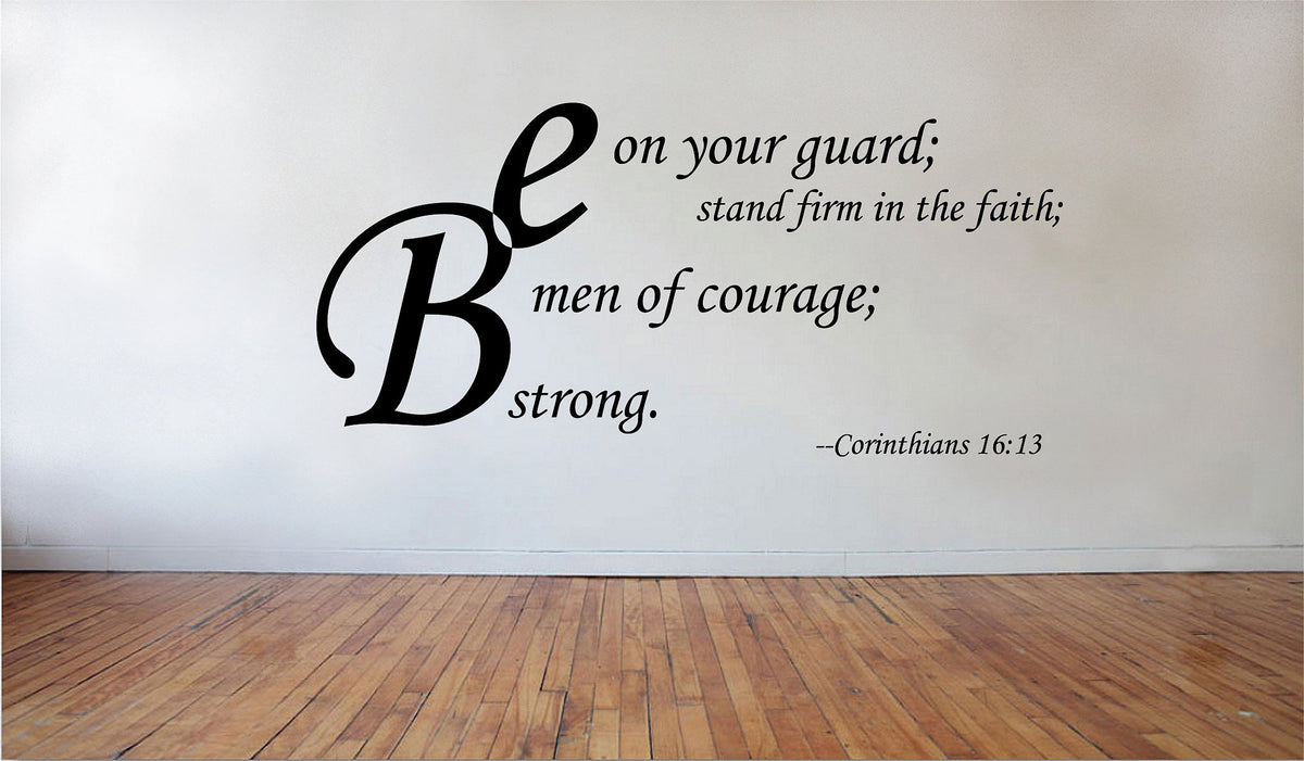 Picniva Matte Black Corinthians 16:13 Scripture Vinyl Wall Decal Faith