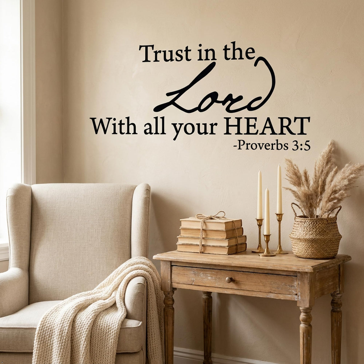 Decaltor Trust in the Lord Quote Wall Decal