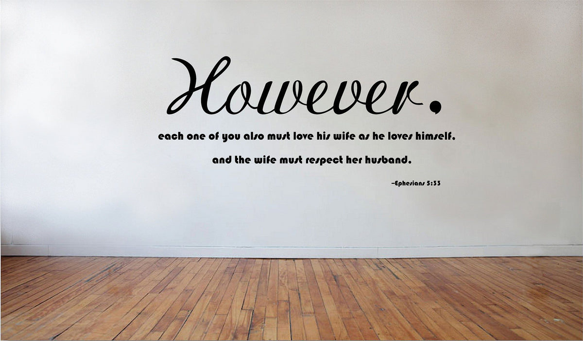 Picniva Matte Black Ephesians 5:33 Vinyl Wall Decal Scripture Faith Bible