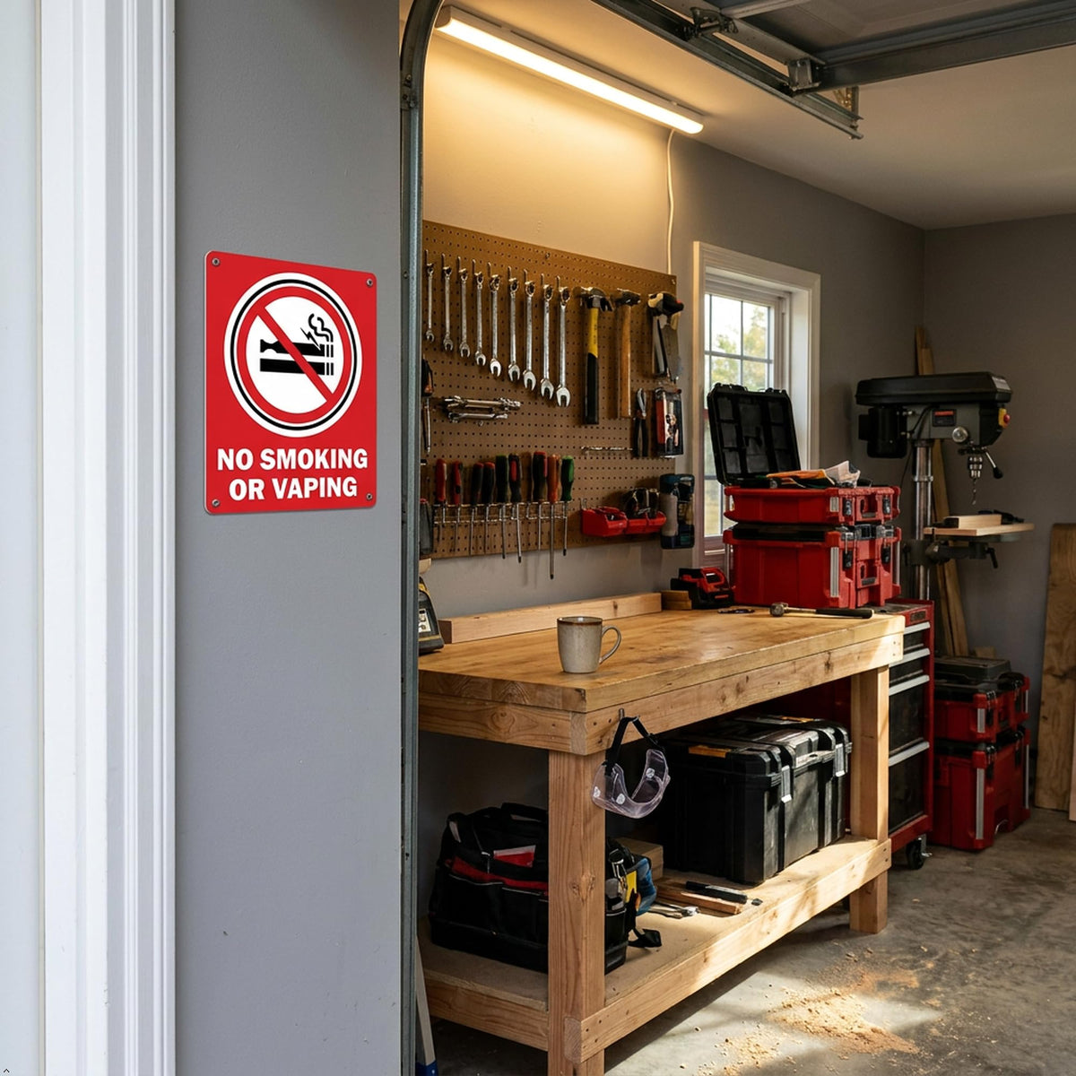Picniva No Smoking or Vaping Notice Stickers, Two Pack