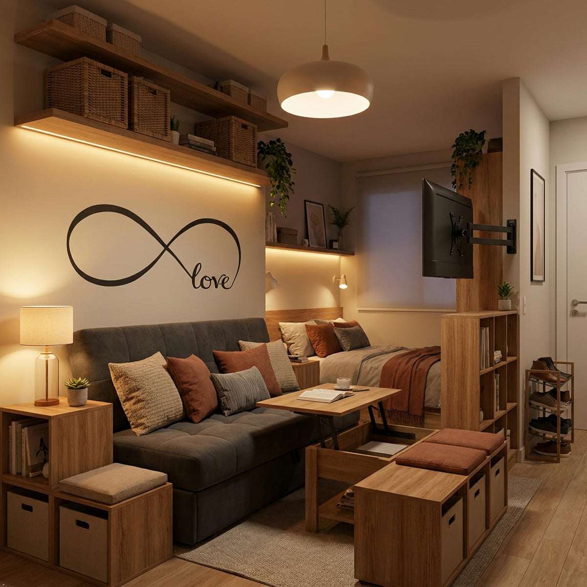 Picniva Infinity Symbol Love Wall Decal, White, 10 x 28 in