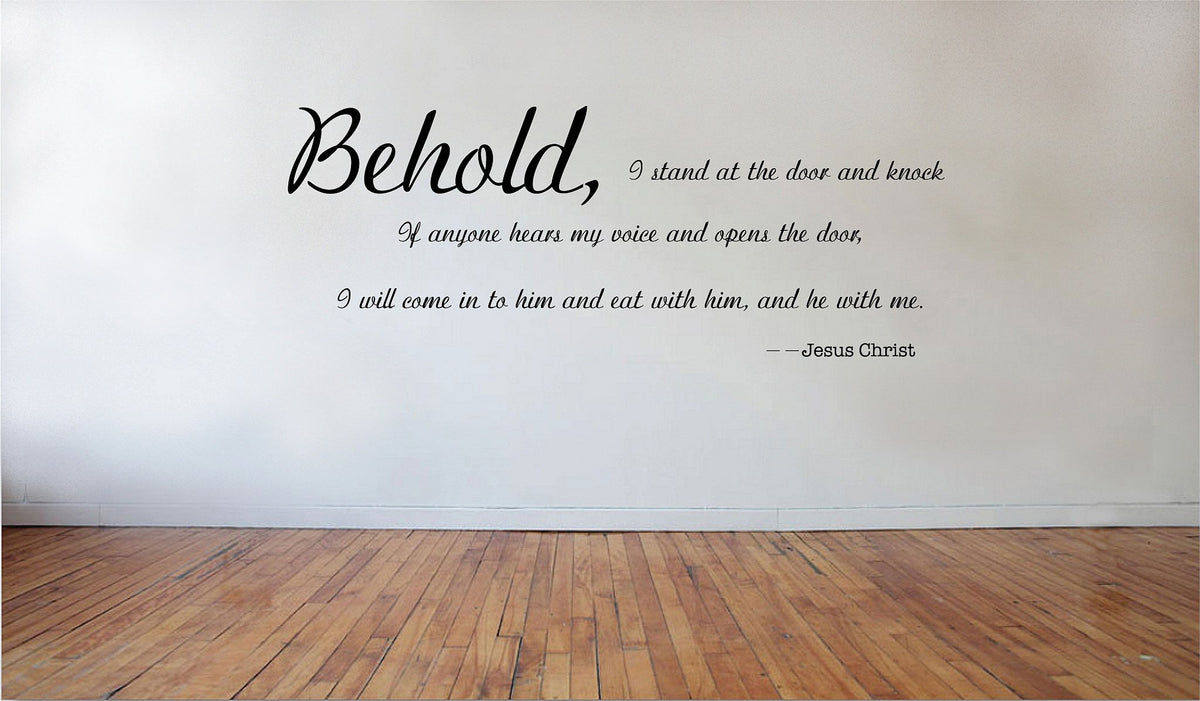 Picniva Matte Black Jesus Christ Behold Vinyl Wall Decal Scripture Faith