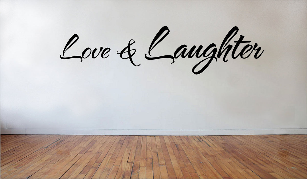 Picniva Love & Laughter Vinyl Wall Decal, 22x8 in