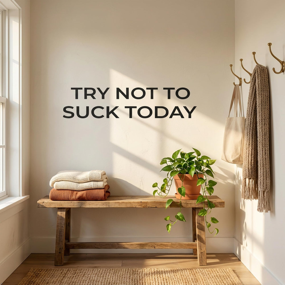 Picniva Try not to Suck Today Vinyl Wall Decal Home Quote Decor