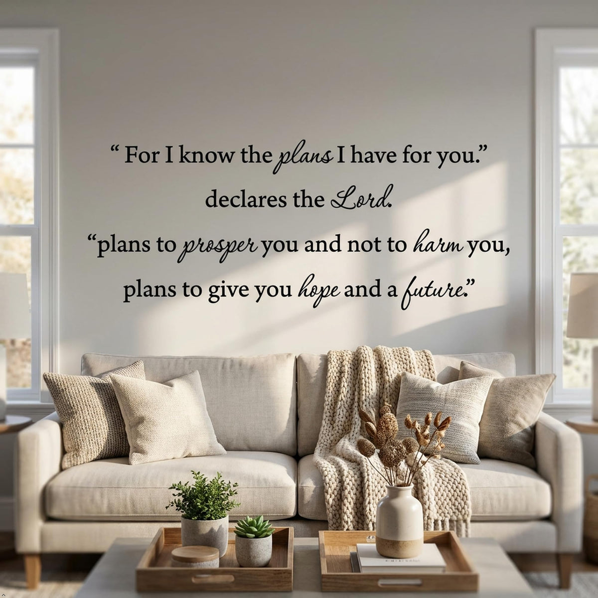 Picniva For I Know Jeremiah 29:11 Scripture Vinyl Wall Decal