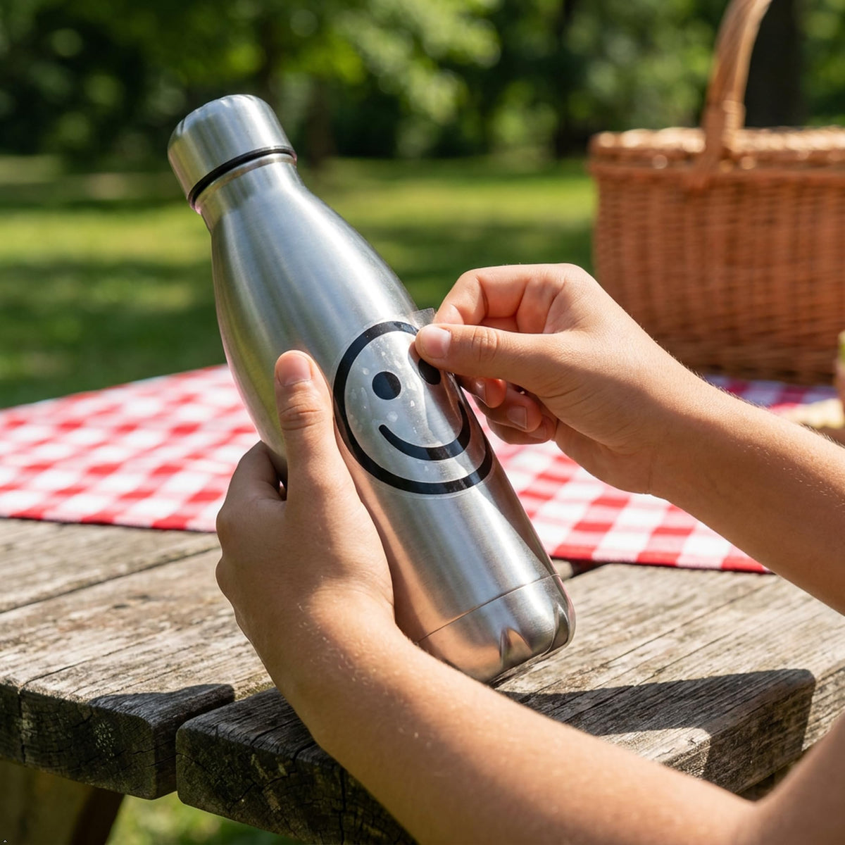 Decaltor Happy Face Vinyl Decal for Car Window Laptop, 3 in
