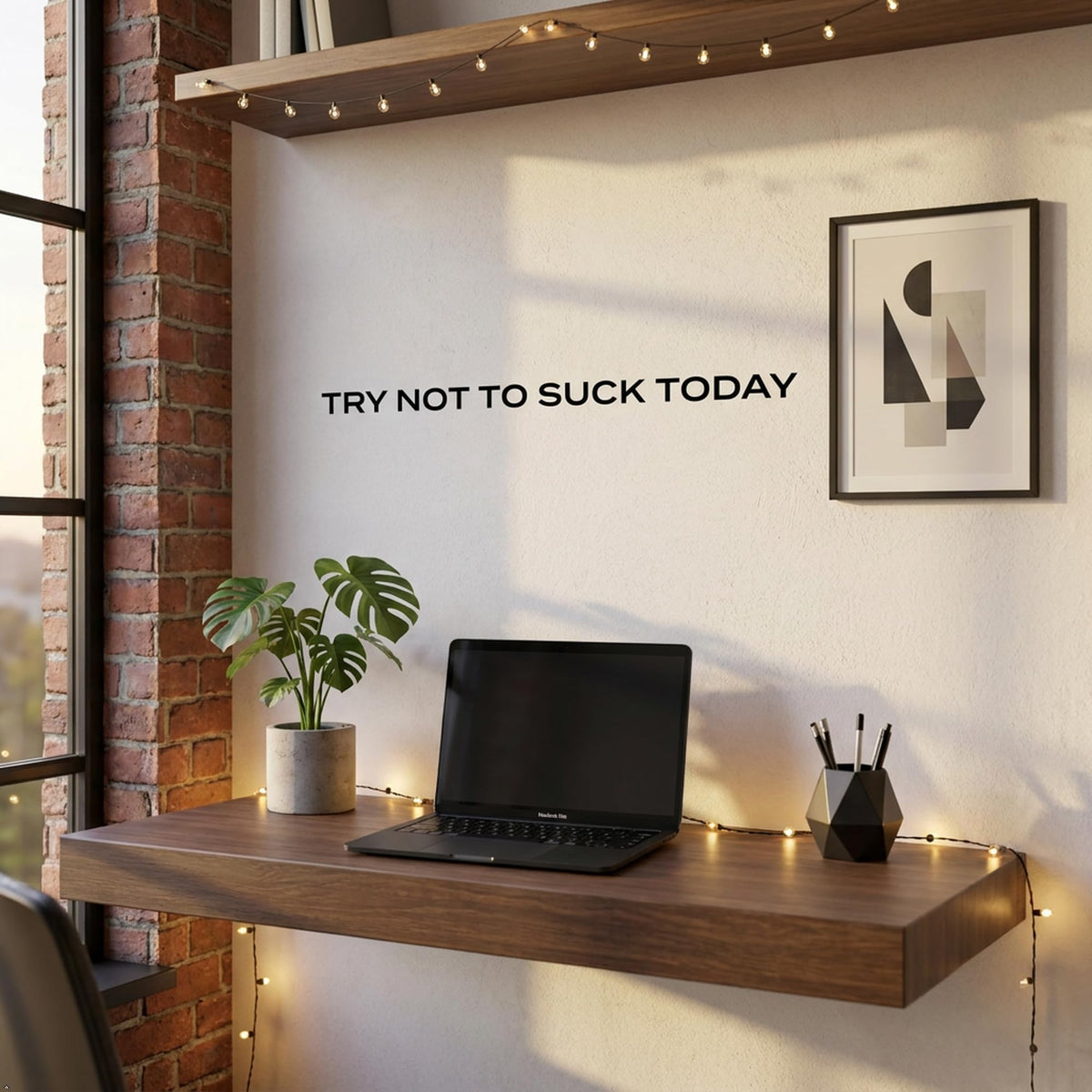 Picniva Try not to Suck Today Vinyl Wall Decal Home Quote Decor
