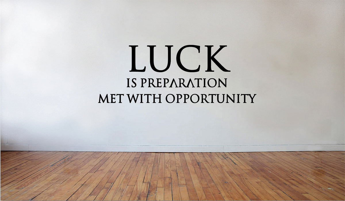 Picniva Matte Black Preparation Meets Opportunity Inspirational Wall Decal