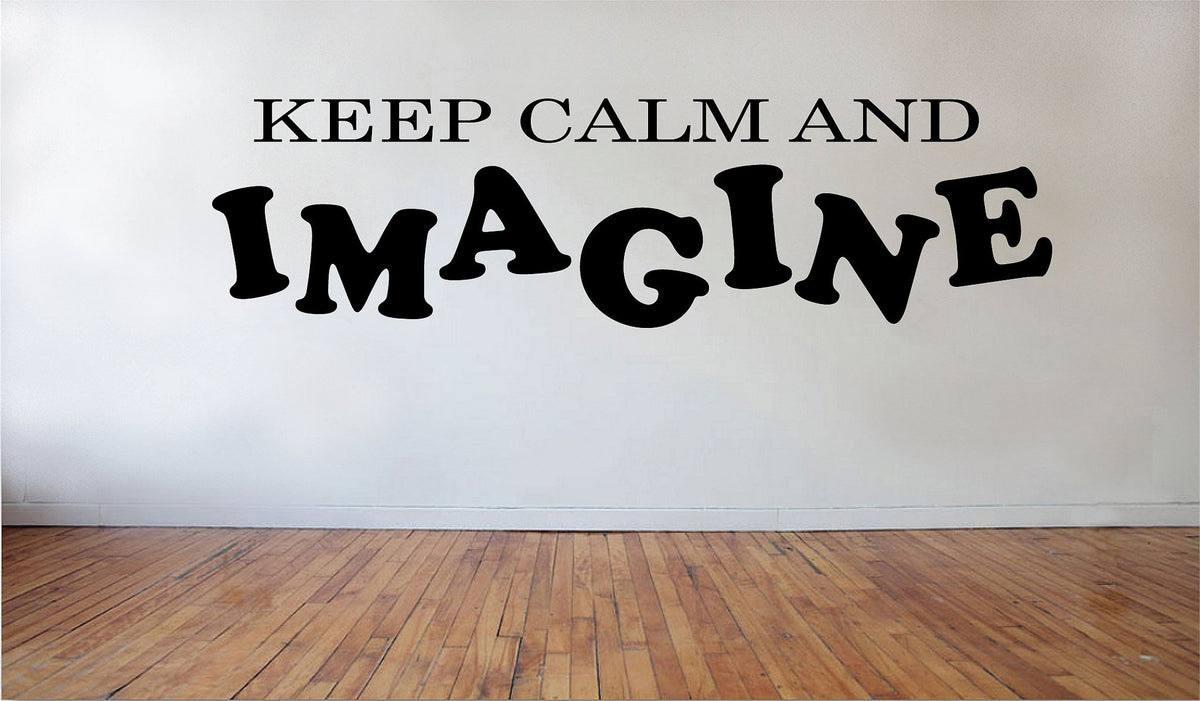 Picniva Matte Black Keep Calm and Imagine Vinyl Wall Decal Motivational