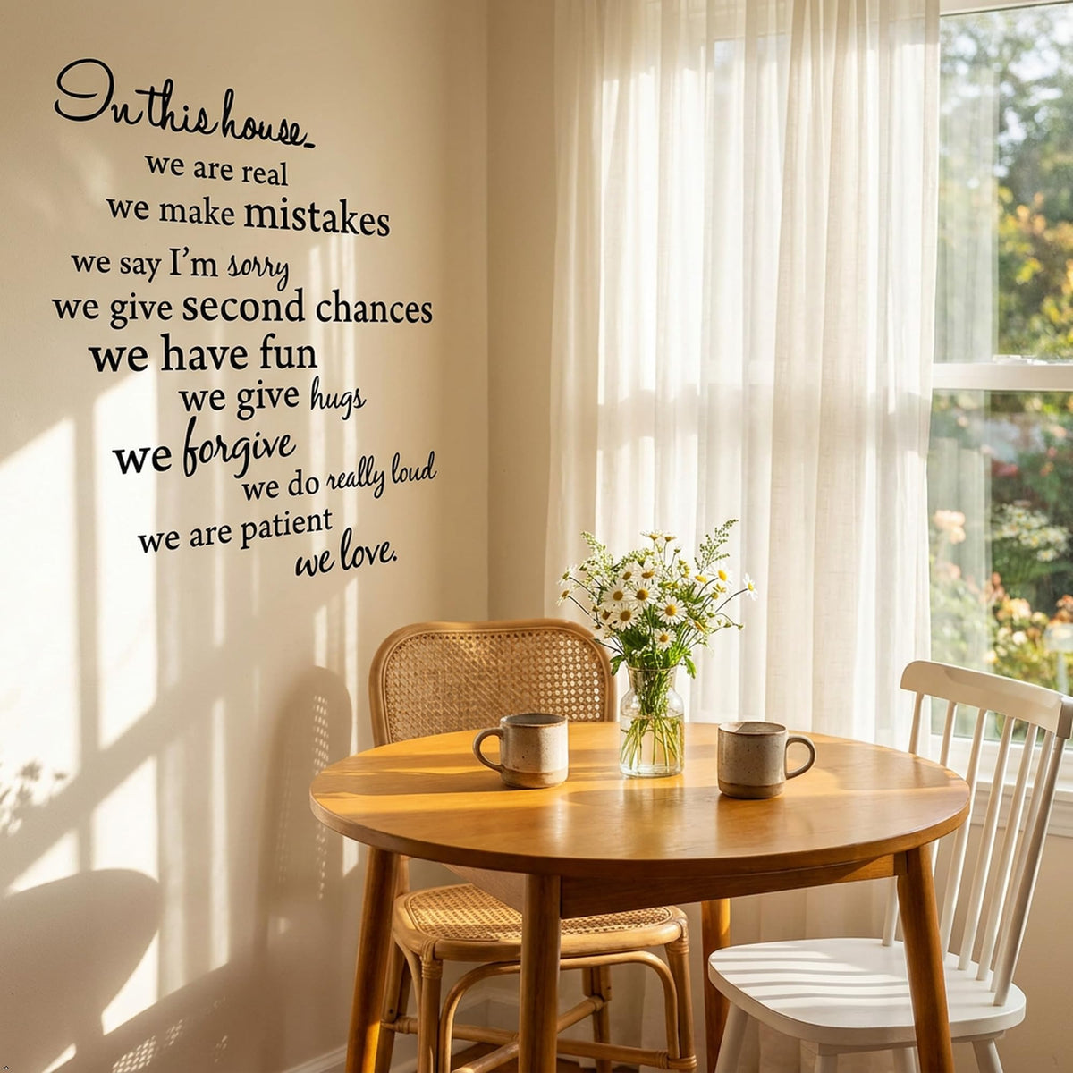 Picniva In This House Family Rules Vinyl Wall Art Decal Sticker Black
