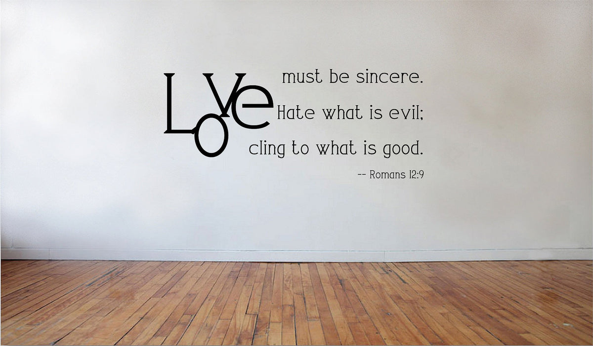 Picniva Romans 12:9 Vinyl Wall Decal, Matte Black, 20 x 10 in