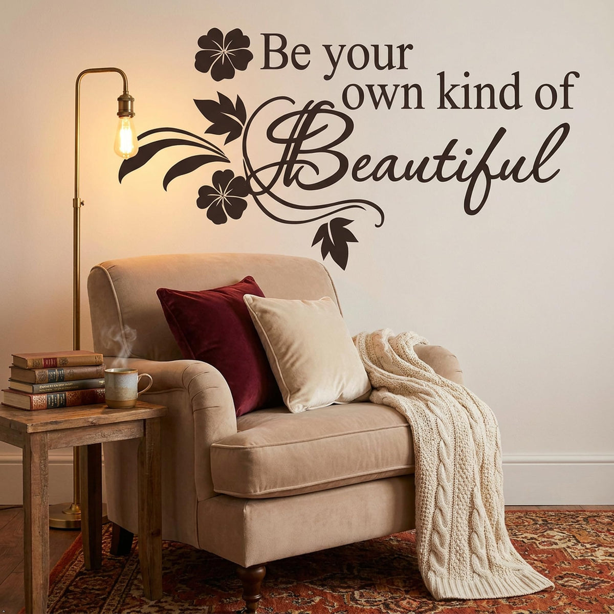 Picniva Be Your Own Kind of Beautiful Wall Decal, Black