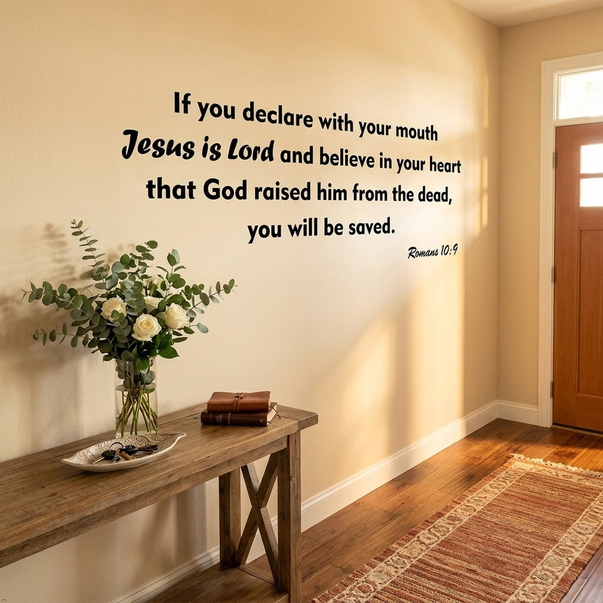 Picniva If You Declare with Your Mouth Jesus Vinyl Wall Decal (Black, 30''Width)