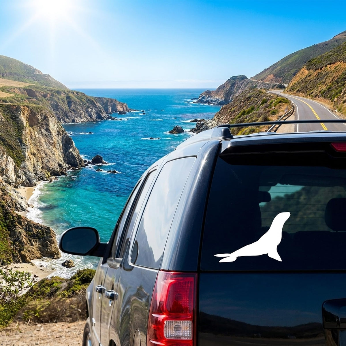 Picniva Sea Lion Vinyl Car Window Decal, Approx 5 in