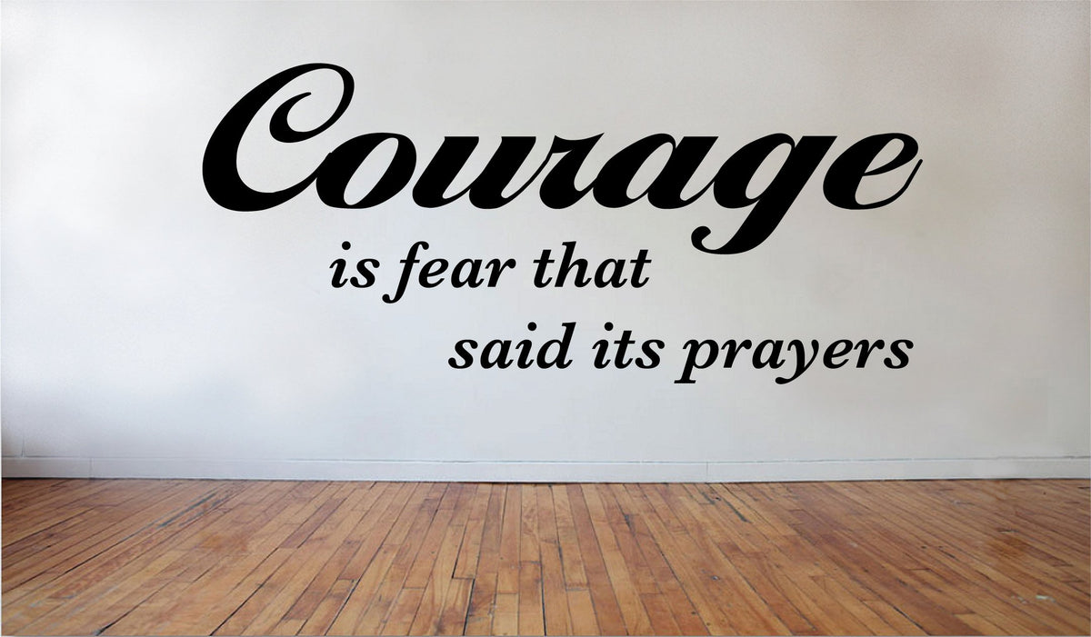 Picniva Matte Black Courage Fear Prayers Vinyl Wall Decal Christian Faith