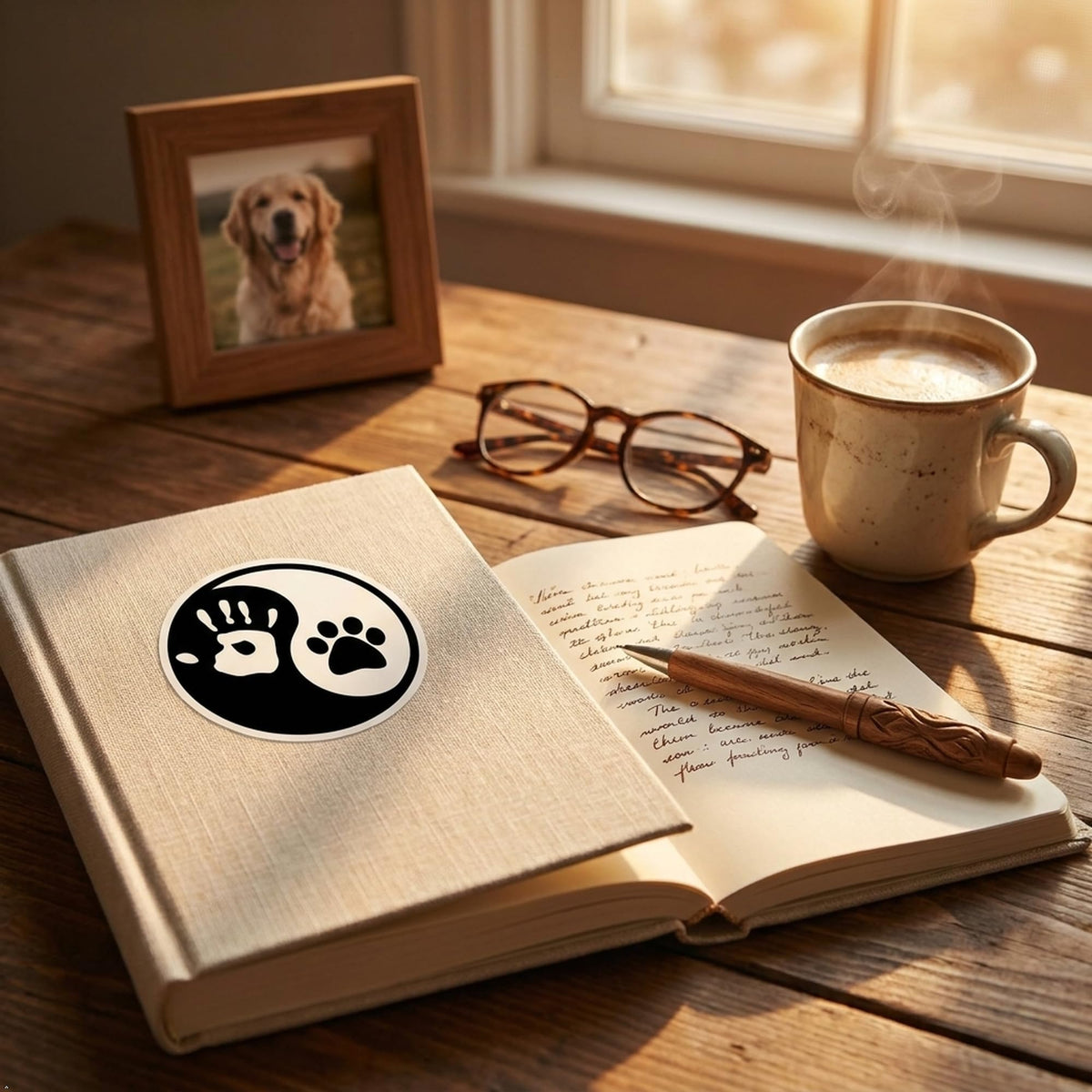 Decaltor Yin Yang Hand Dog Paw Laptop Decal, 5 in