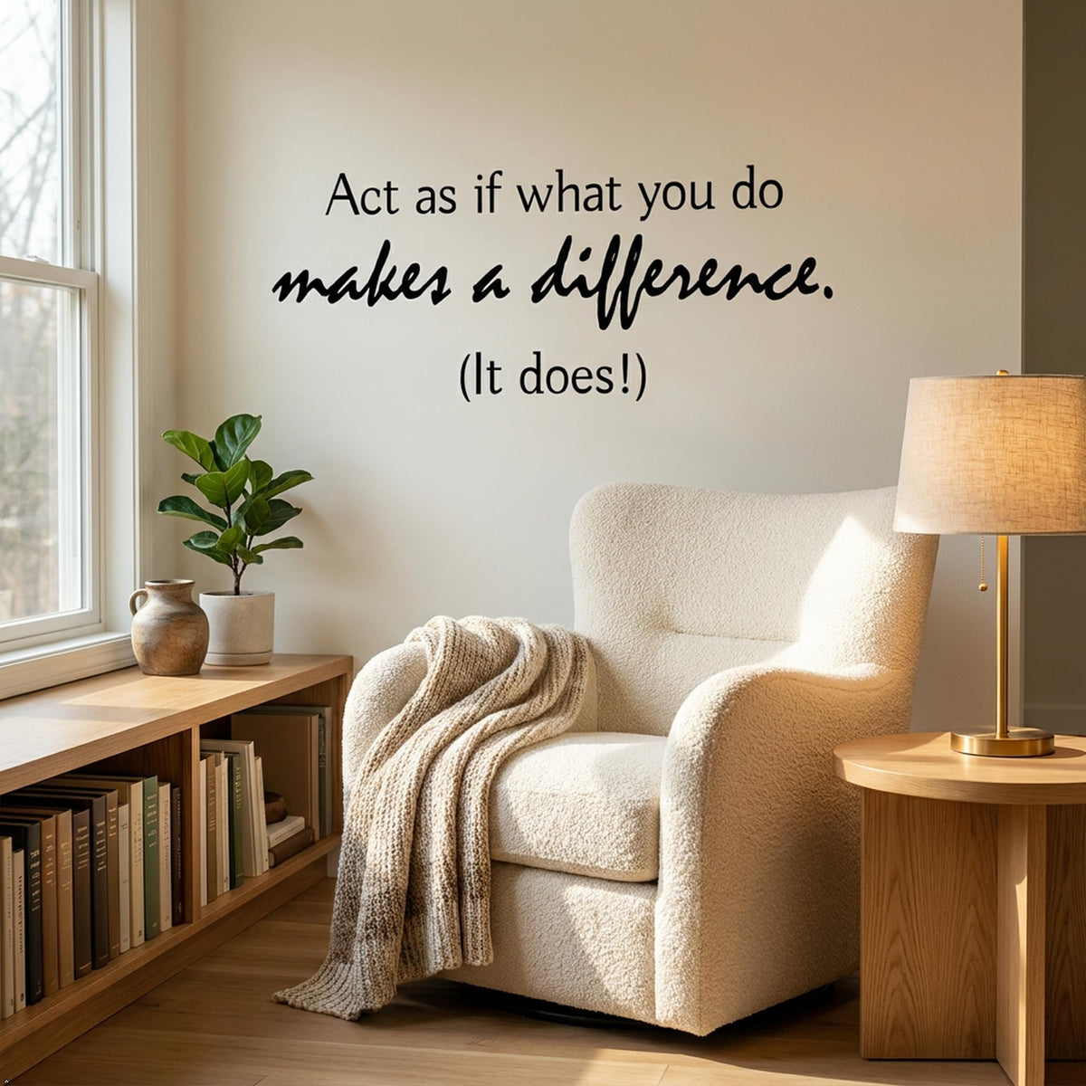 Picniva Act as if What You do Makes a Difference Wall Decal (Black, 35''Width)