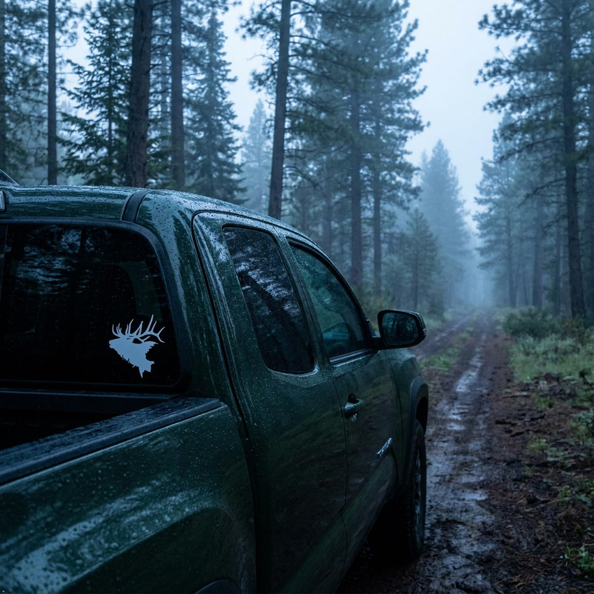 Picniva Elk Head Vinyl Decal Sticker - Waterproof Outdoor Animal Decor Graphic for Car Truck Window, Bumper, Laptop, and Glass - Premium Wildlife Nature Aesthetic (White, 3'') - Color: White - Size: 3''