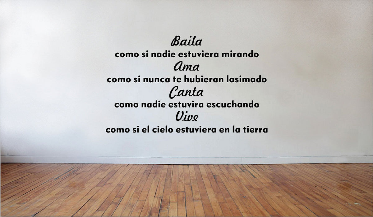 Picniva Matte Black Dance Like Nobodys Watching Spanish Vinyl Wall Decal